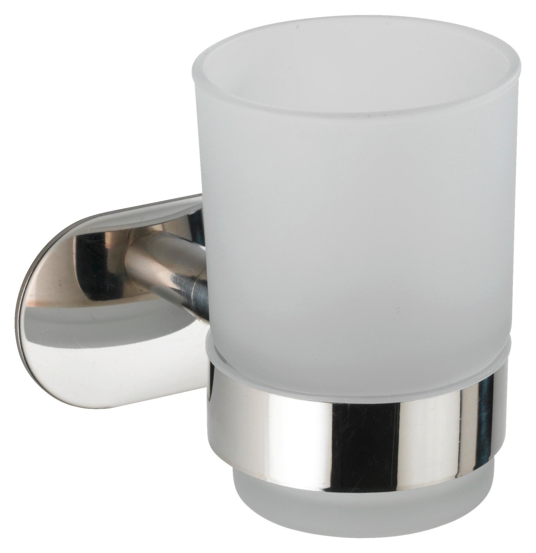 POHÁR NA ZUBNÉ KEFKY TURBO-LOC -SB- - biela/chrómová, Modern, kov (10/9,5/10cm) - Mömax