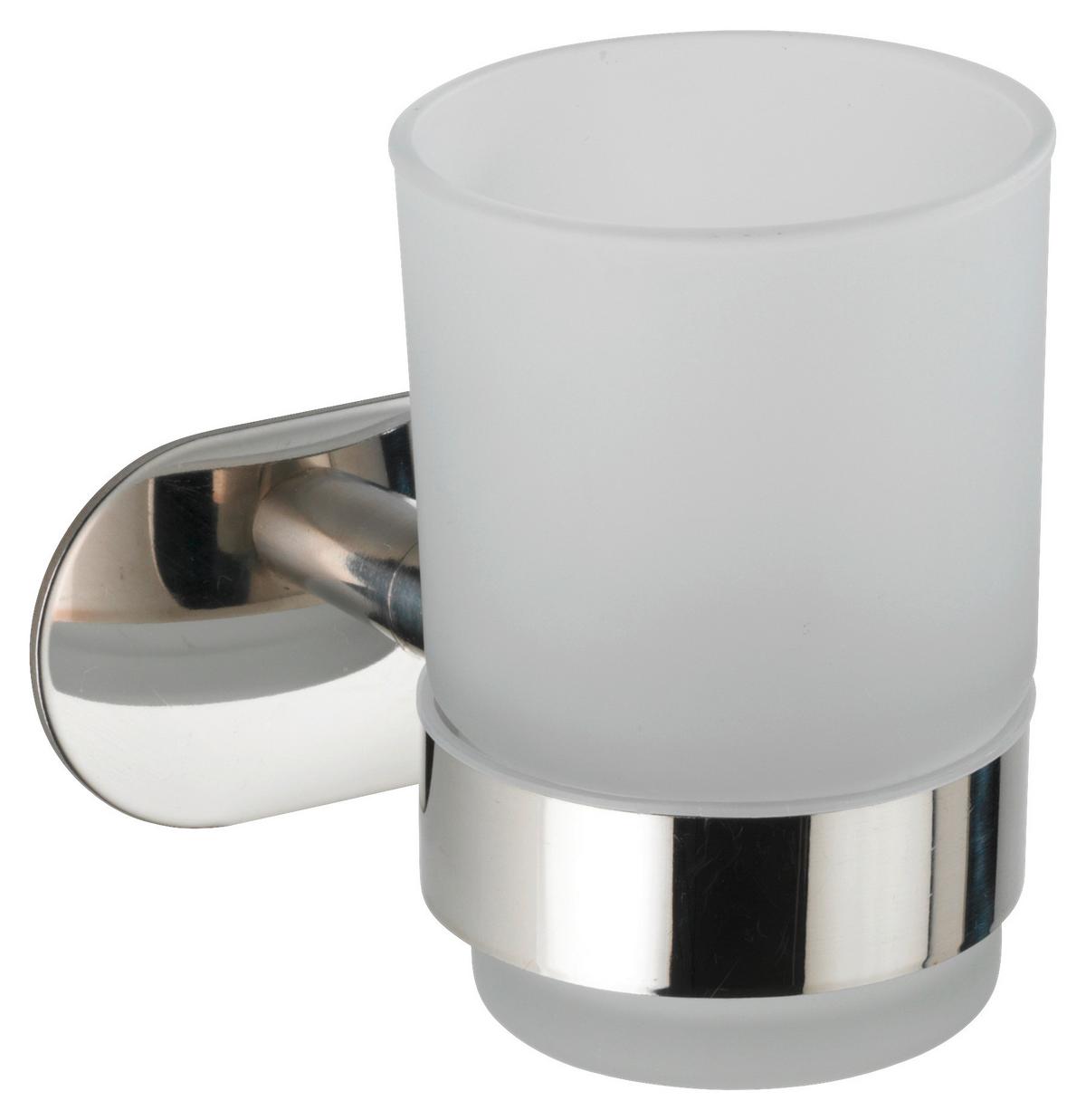 POHÁR NA ZUBNÉ KEFKY TURBO-LOC -SB- - biela/chrómová, Modern, kov (10/9,5/10cm) - Mömax