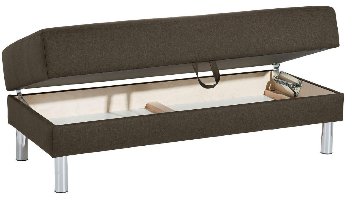 Ecksofa mit Schlaffunktion Just Fashion Braun - Chromfarben/Braun, KONVENTIONELL, Textil (152/230cm) - Max Winzer