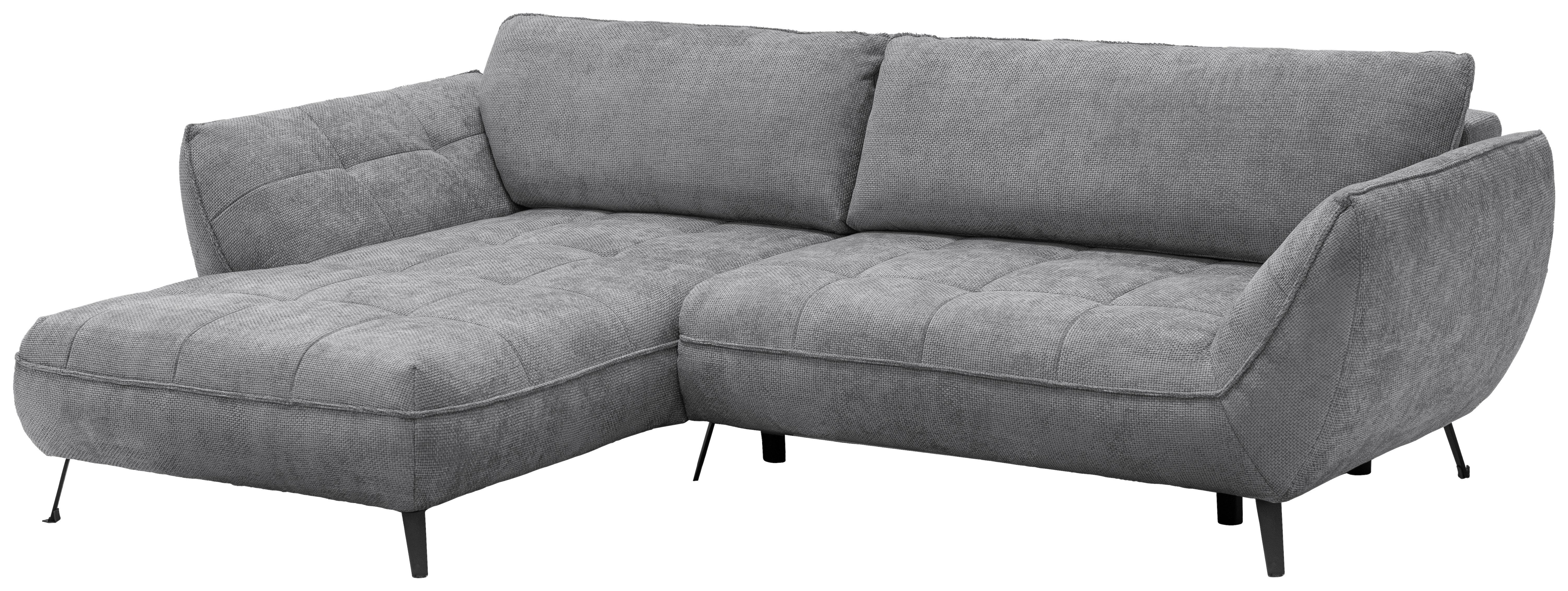 Ecksofa Samoa Grau S: 187x282 cm - Schwarz/Grau, Design, Textil (187/282cm) - Livetastic