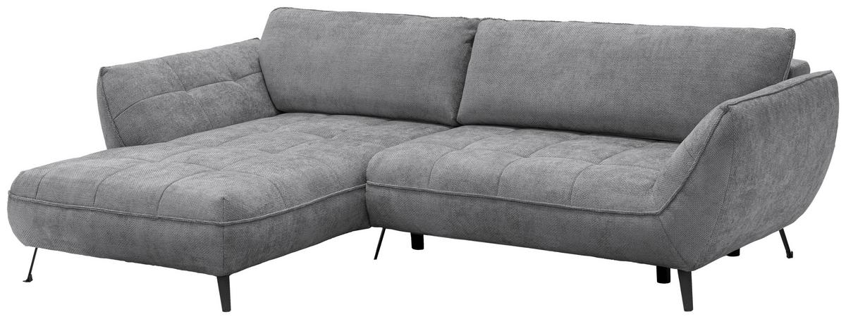 Ecksofa Samoa Grau S: 187x282 cm - Schwarz/Grau, Design, Textil (187/282cm) - Livetastic