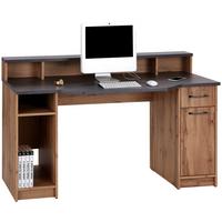 Písací stôl TOBI_MX_166 - čierna/sivá, Modern, kompozitné drevo/plast (150/91/68cm)