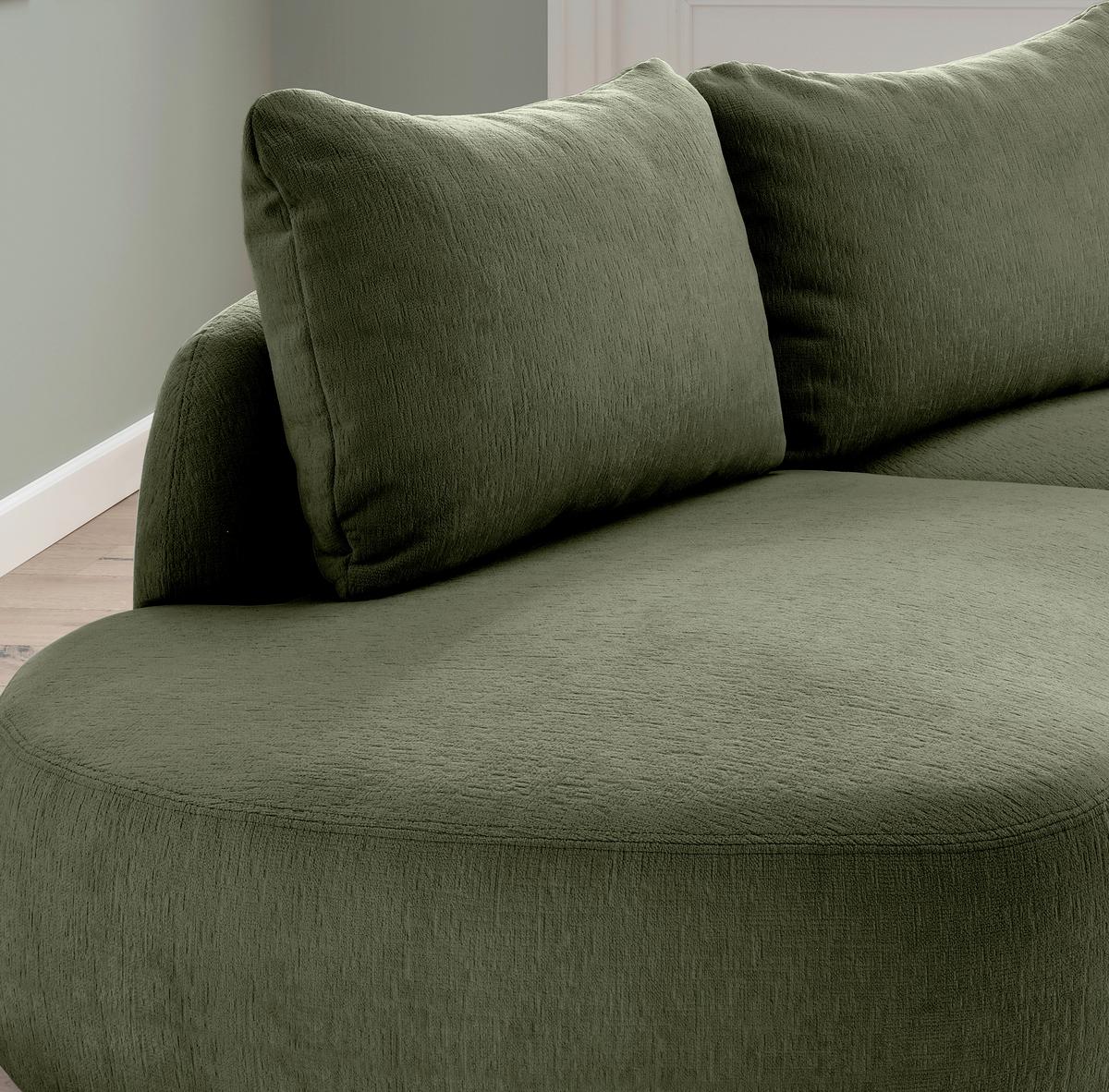 Ecksofa Doppo, Grün S: 250x139 cm - Schwarz/Grün, MODERN, Textil (250/139cm) - Livetastic