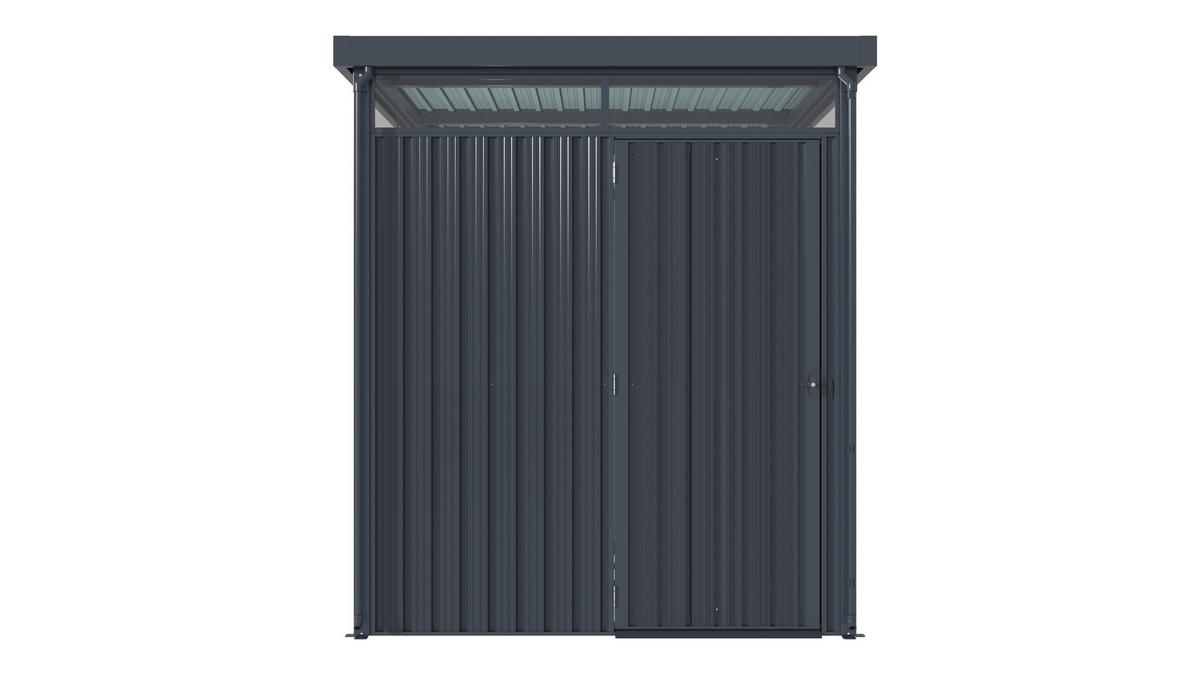 Gerätehaus Mit Flachdach 204x226x245 Cm - Anthrazit, Basics, Metall (204/226/245cm)