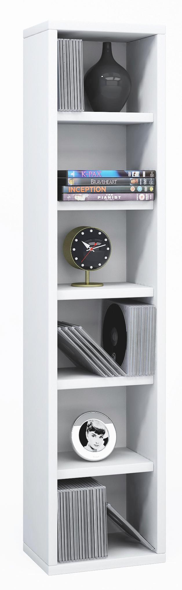 CD-regal Elementa B: 21 cm - Weiß, KONVENTIONELL, Holzwerkstoff (21/92/20cm)