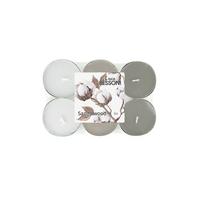 Teelichtset Heike - Silberfarben/Grau, Basics, Naturmaterialien/Textil - Luca Bessoni