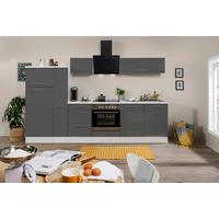 Küchenzeile Mit Geräten 300 Cm Grau/weiß - Weiß/Grau, KONVENTIONELL, Holzwerkstoff (300cm) - Respekta
