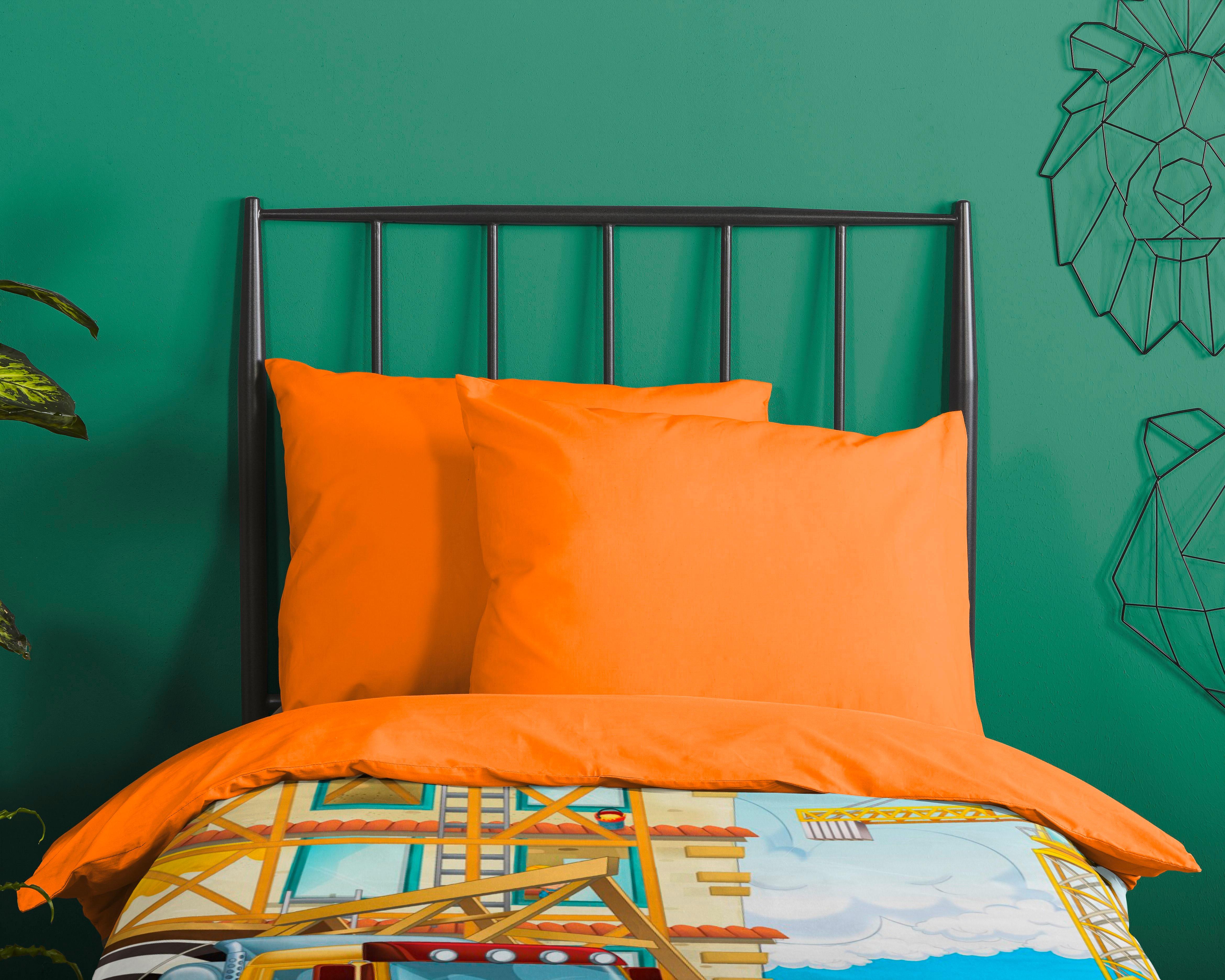 Kinderbettwäsche 140x200 cm Building Auto Naturfaser - Multicolor, Basics, Textil (140/200cm)