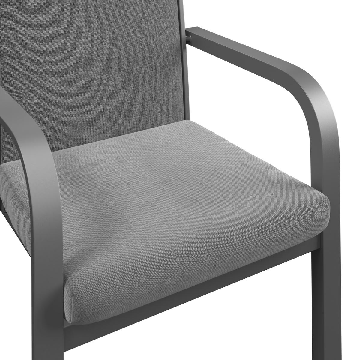 Gartensessel Bogota - Dunkelgrau, Trend, Textil/Metall (59.5/92/69.5cm) - Beldano