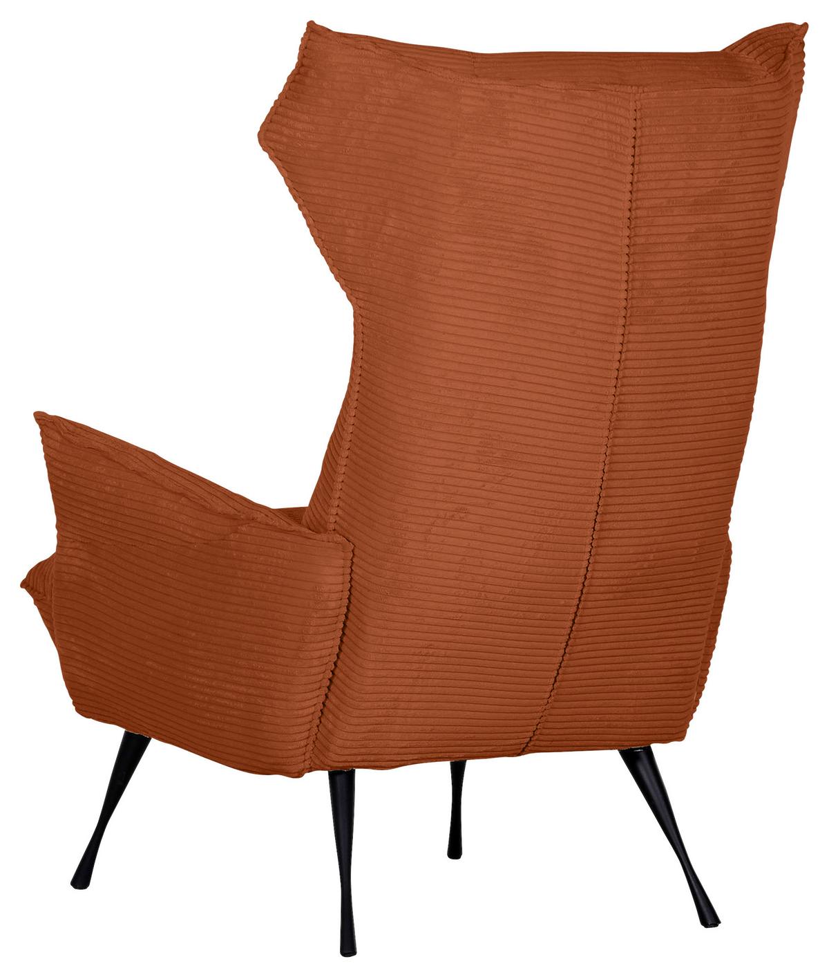 Ohrensessel Lorris - Rostfarben/Schwarz, KONVENTIONELL, Textil (83/110/92cm) - MID.YOU