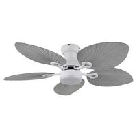 Deckenventilator Elise Opal Weiß D: 107 cm - Opal/Weiß, KONVENTIONELL, Kunststoff/Metall (107/28,5cm) - Globo