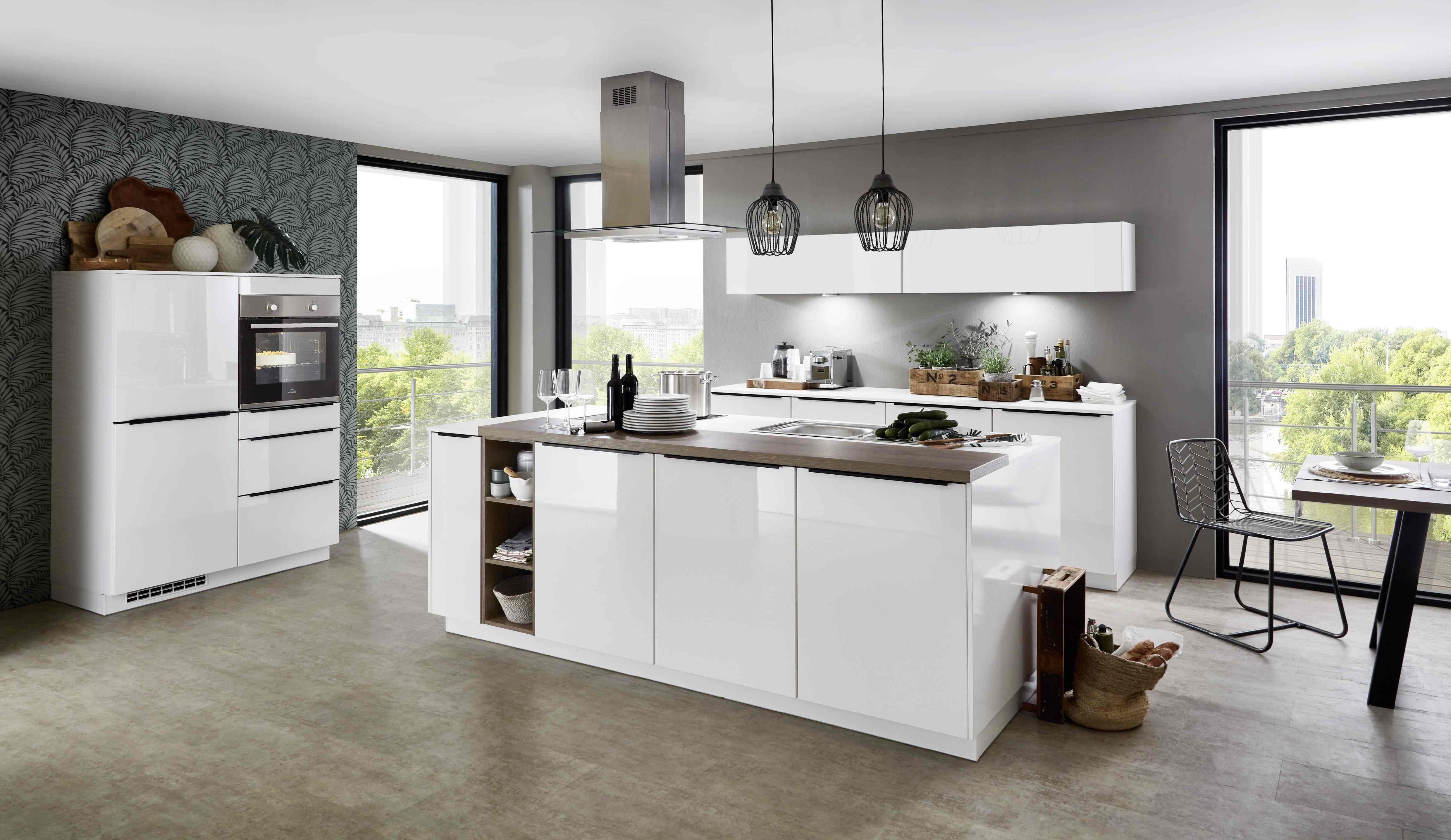 Einbauküche Alpinweiß Hgl. Frein Planbar - Weiß Hochglanz, MODERN, Holzwerkstoff - Vertico