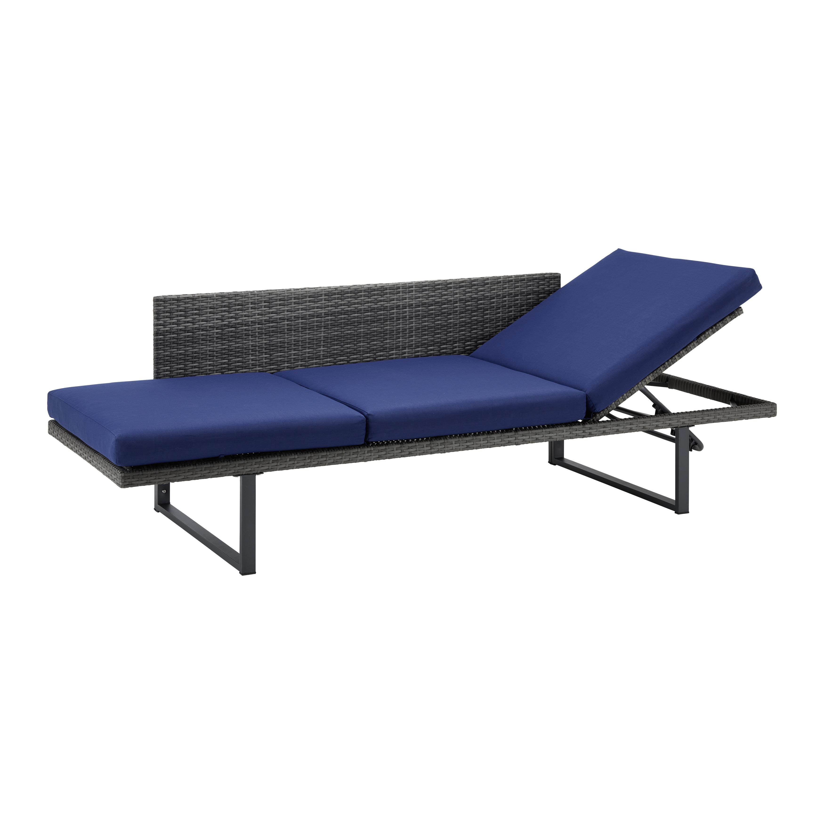 Zahradní Lavice/lehátko Antonella Modrá - tmavě modrá, Moderní, kov/textil (217/70/81cm) - Bessagi Garden