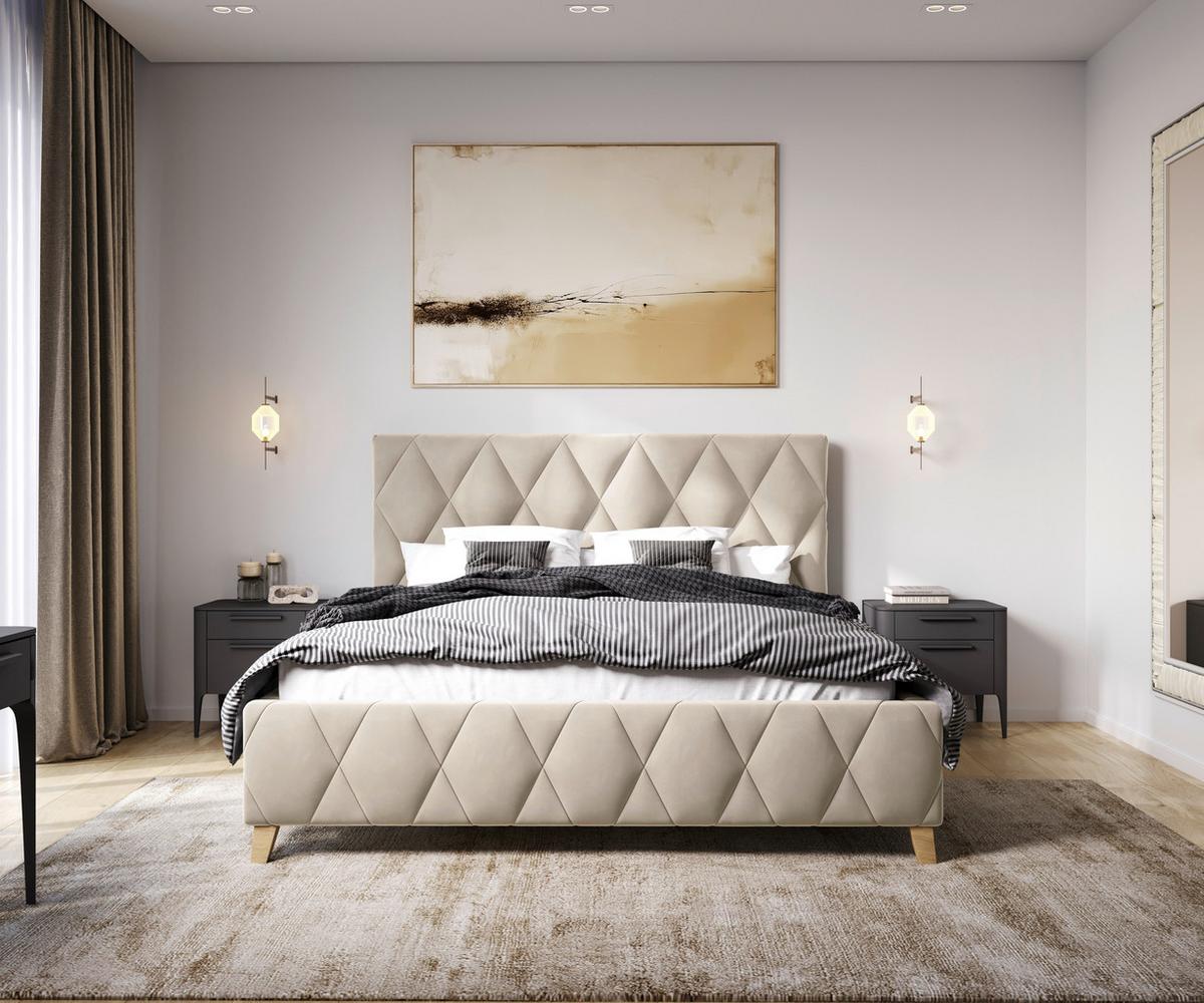 Polsterbett Trivio 180x200 Cm Creme - Creme, MODERN, Holz/Holzwerkstoff (180/200cm) - MID.YOU