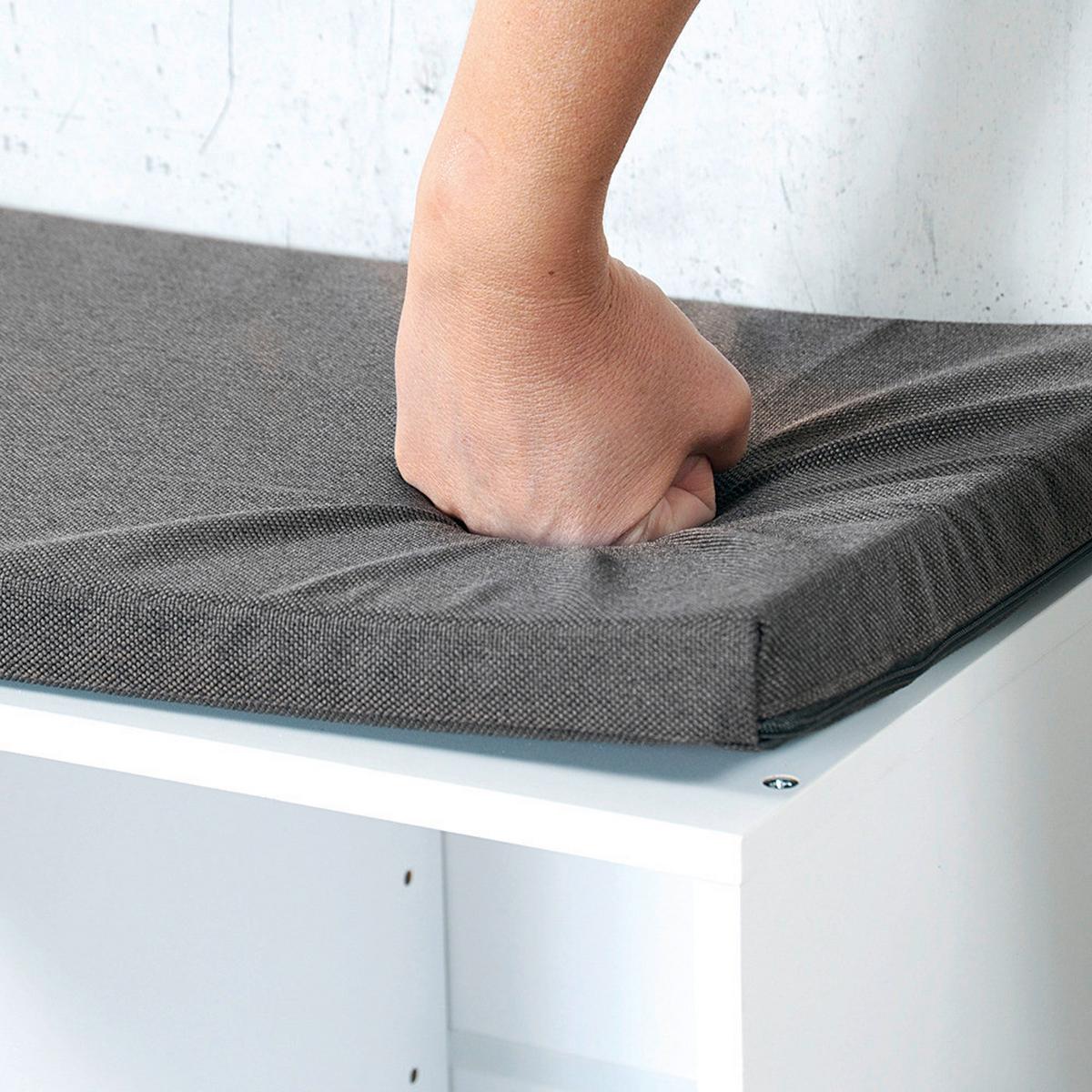 GARDEROBENBANK Weiß/Grau B: 103,5cm - Weiß/Grau, Basics, Holzwerkstoff/Textil (103,5/48/29,5cm) - Kesper