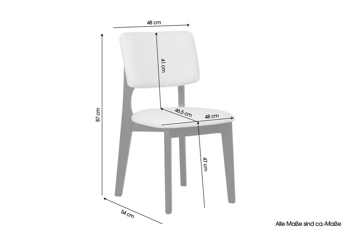 Stuhl-set Elsa - Beige/Schwarz, MODERN, Holz/Textil (48/87/54cm) - MID.YOU