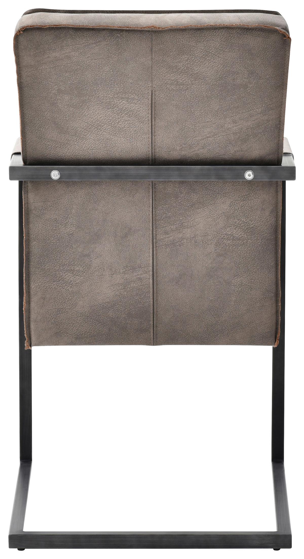 Schwingstuhl Julina Textil Taupe, B: 51,5 cm - Taupe/Schwarz, KONVENTIONELL, Textil/Metall (51,5/92/70cm) - MID.YOU