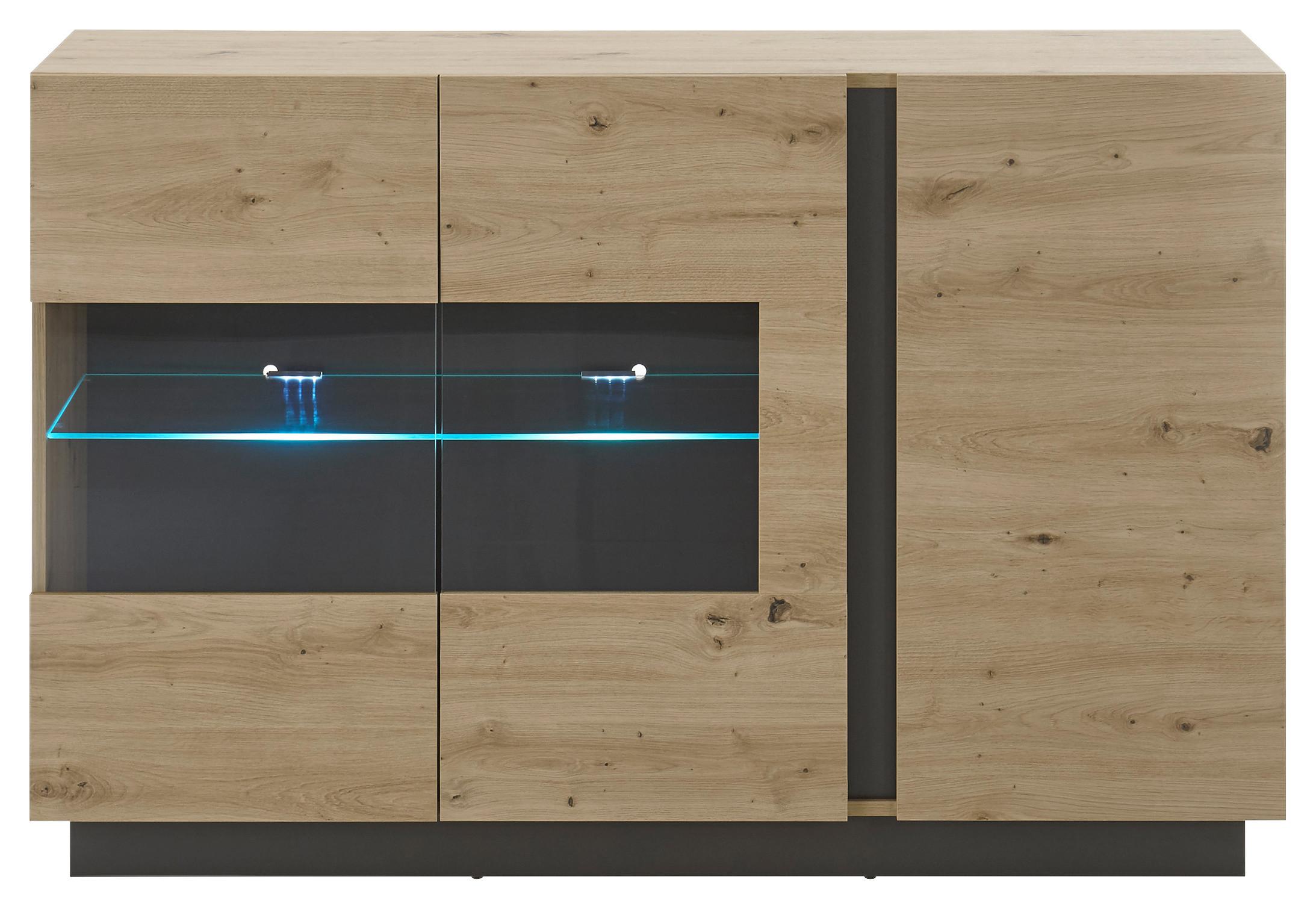 Sideboard Clair Grau/Eiche Dekor B:138cm