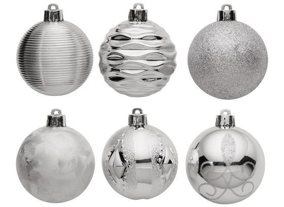 Christbaumkugel-Set Melia - Silberfarben, MODERN, Kunststoff (6cm) - Luca Bessoni Christbaumkugel-Set Melia - Silberfarben, MODERN, Kunststoff (6cm) - Luca Bessoni