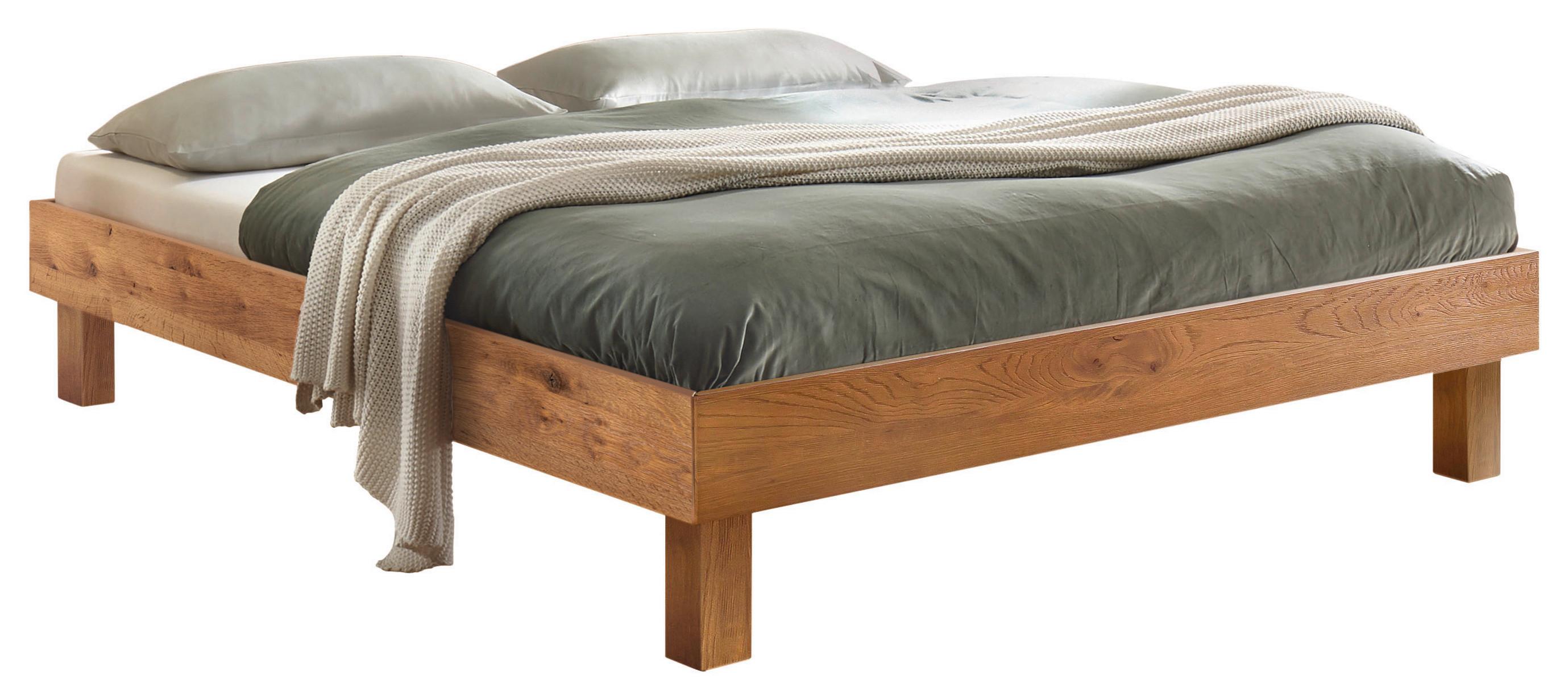 Bett Rapallo, Wildeiche 120x200 cm - Wildeiche/Eichefarben, Natur, Holz (120/200cm) - Hasena