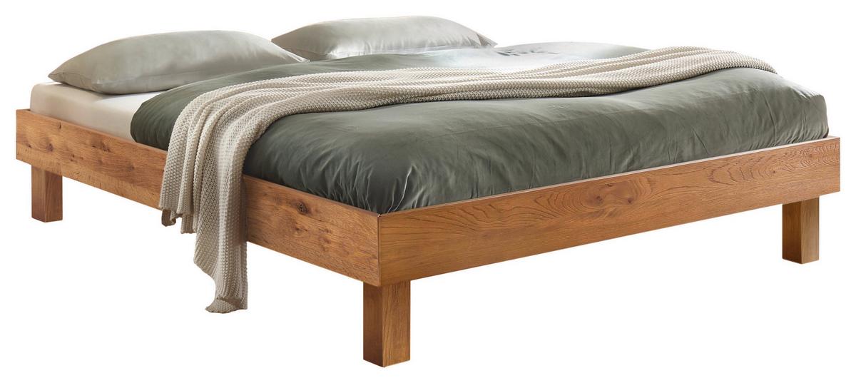 Bett Rapallo, Wildeiche 120x200 cm - Wildeiche/Eichefarben, Natur, Holz (120/200cm) - Hasena