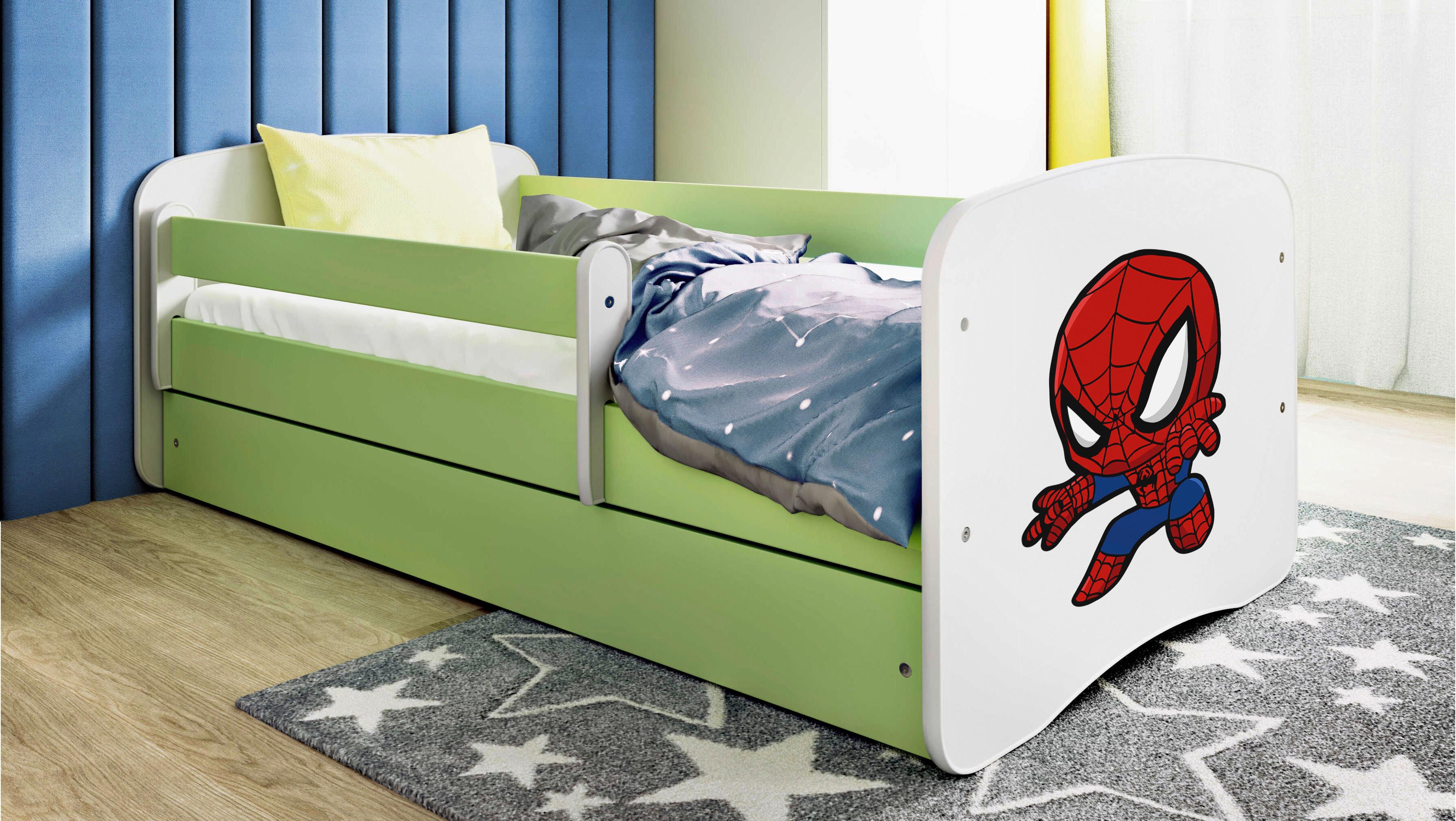 Kinder-/Juniorbett Babydreams Grün/Weiß B: 80cm - Birkefarben/Weiß, MODERN, Holz/Holzwerkstoff (80/160cm) - MID.YOU