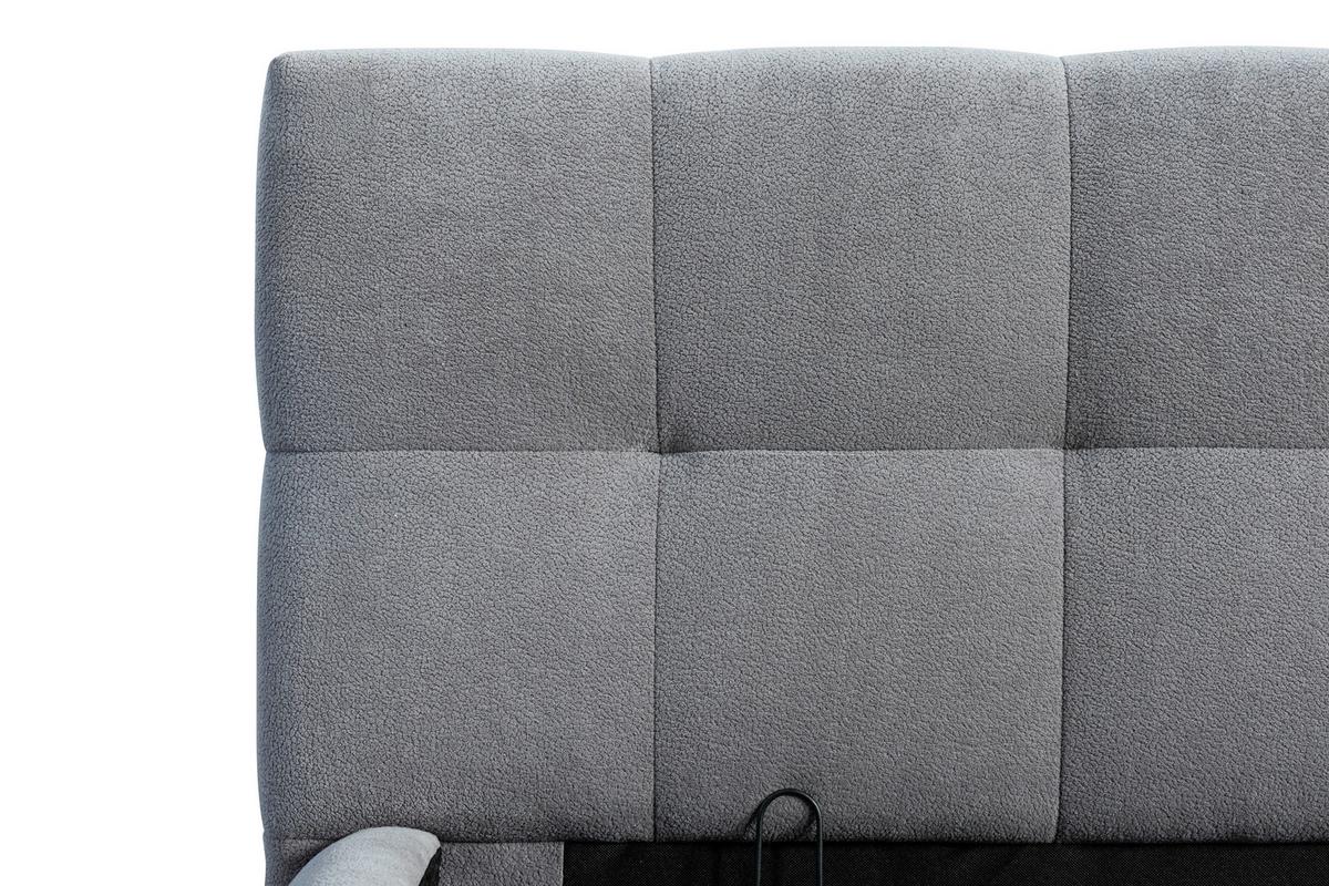 Polsterbett Natalia Grau B: 208 cm - Schwarz/Grau, Design, Holzwerkstoff/Textil (208/90/228cm) - Livetastic