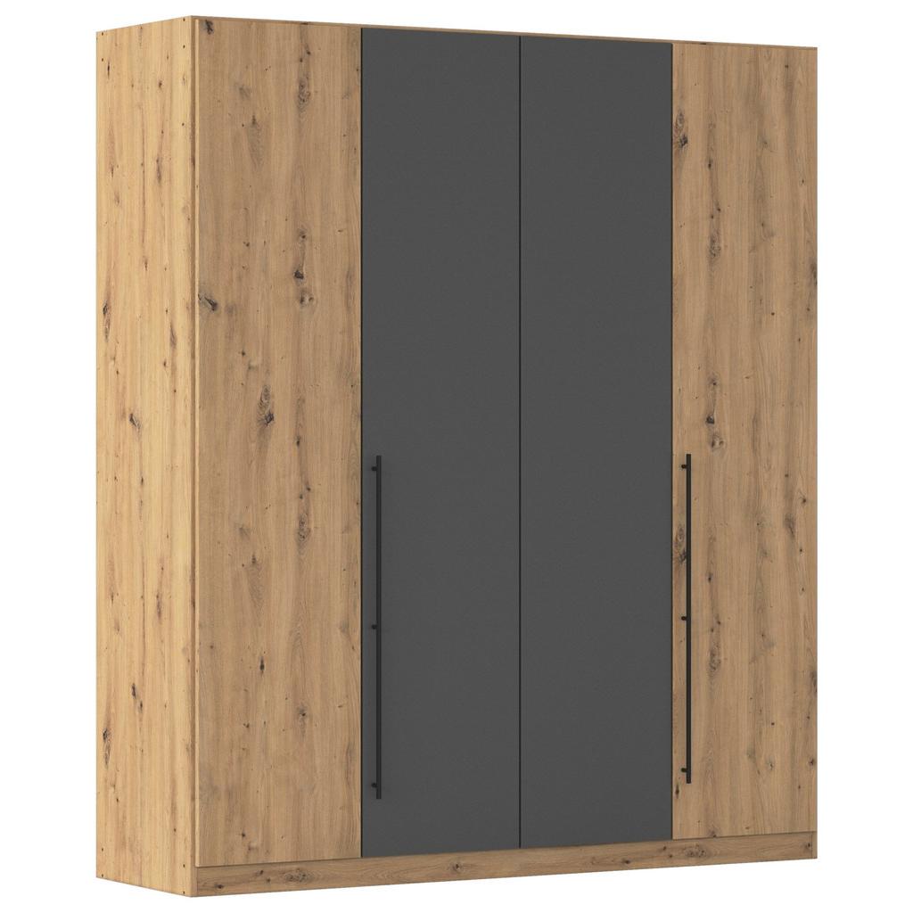 Kleiderschrank Safari Grau/Eiche Dekor B: 181cm