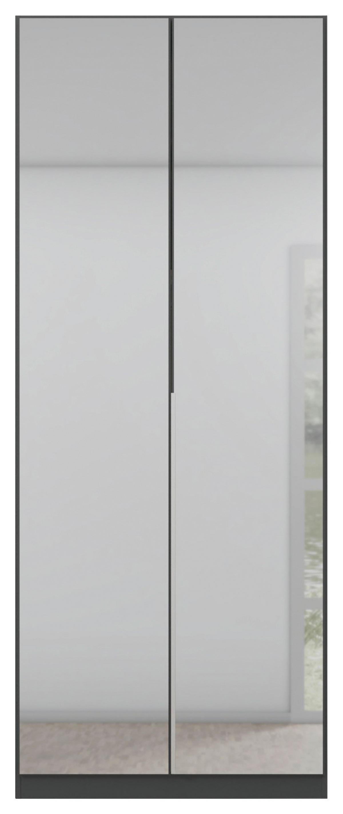 Drehtürenschrank Mit Spiegel B: 91 cm Alabama, Grau - Silberfarben/Grau, MODERN, Holzwerkstoff (91/229/54cm) - Rauch Möbel