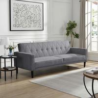 Schlafsofa Aarhus Grau, mit Schlaffunktion - Braun/Grau, Basics, Textil (213/81/86cm) - Livetastic