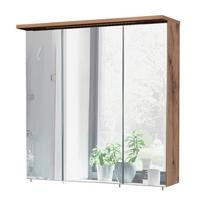 Spiegelschrank Milan 3-türig Mit Led Eiche Dekor - Eichefarben, Basics, Glas/Holzwerkstoff (70,5/72,3/15,75-23,7cm) - MID.YOU