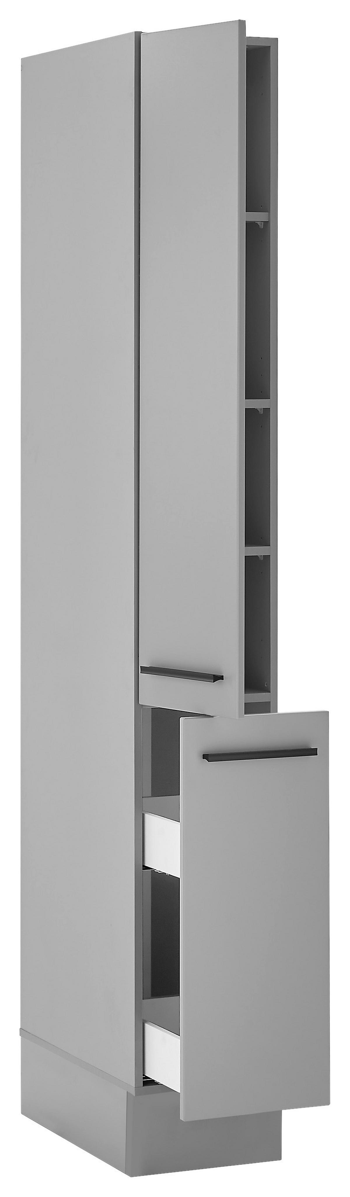 Potravinová skříň DENVER - šedá/černá, Design, kompozitní dřevo/plast (30/211/57cm) - MID.YOU