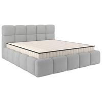 Polsterbett Cloudy M. Matratze Silberfarben, Lf: 160x200 Cm - Silberfarben, Trend, Holz/Holzwerkstoff (160/200cm) - Luca Bessoni