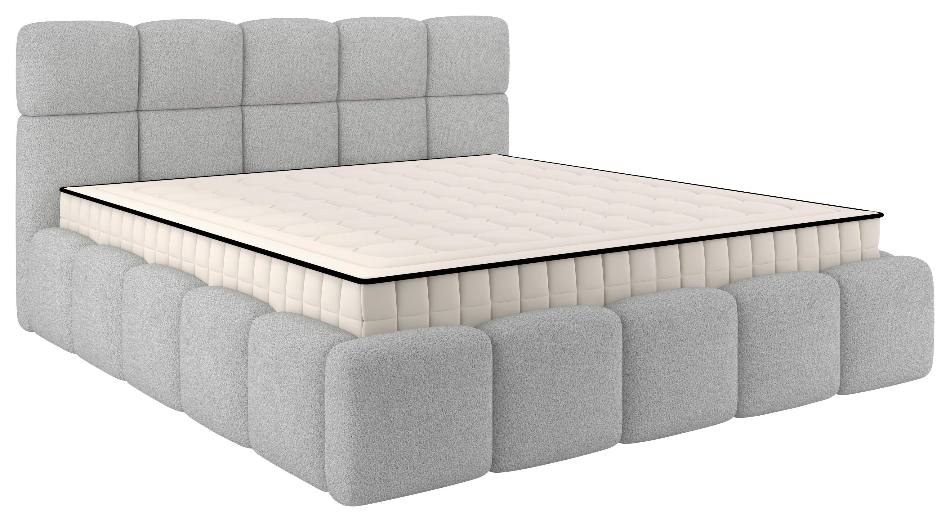 Polsterbett Cloudy mit Matratze Silberfarben, Lf: 160x200 cm