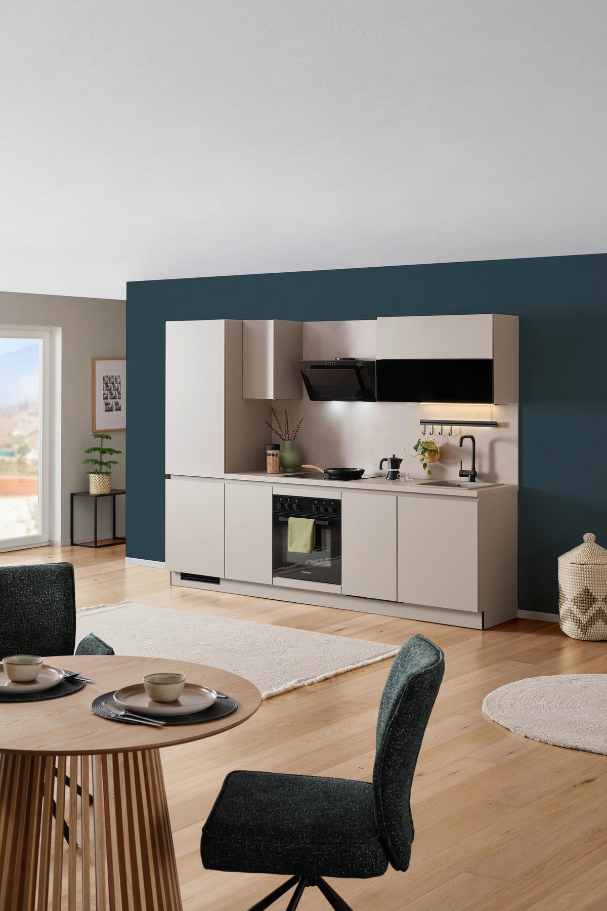 Küchenblock Win - Creme, MODERN, Holzwerkstoff (270cm) - Express-Kuechen