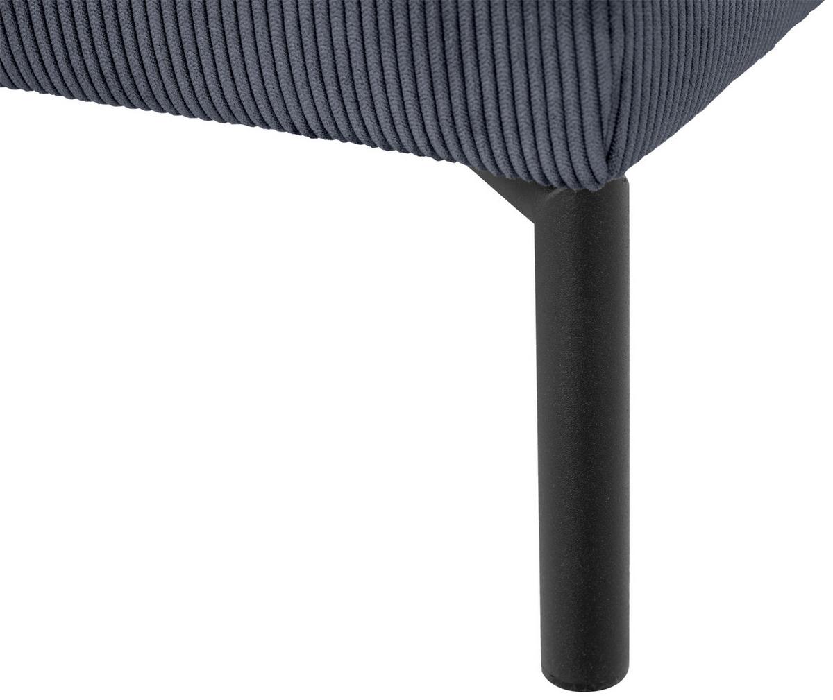 Ecksofa Erno Graublau S: 262 cm - Graublau/Schwarz, Design, Textil (262/183cm) - MID.YOU