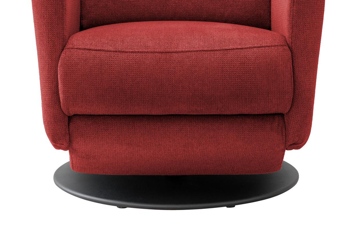 Relaxsessel Centrale T: 87-154 cm, Rot - Rot/Schwarz, MODERN, Textil (77/105/87-154cm) - Livetastic