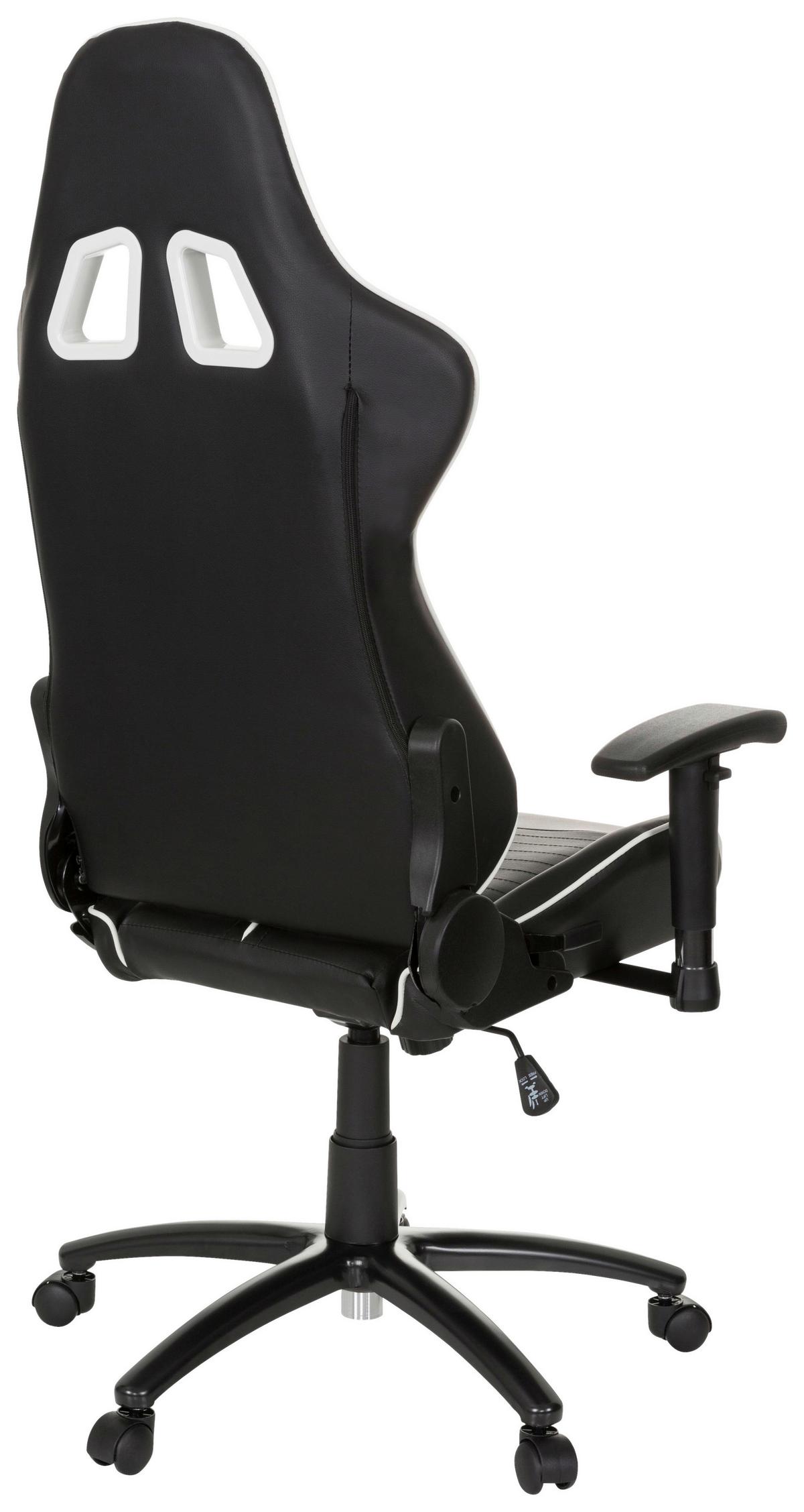Gamingstuhl League Pro Schwarz/weiß - Schwarz/Weiß, MODERN, Kunststoff/Textil (72/138/63cm) - MID.YOU