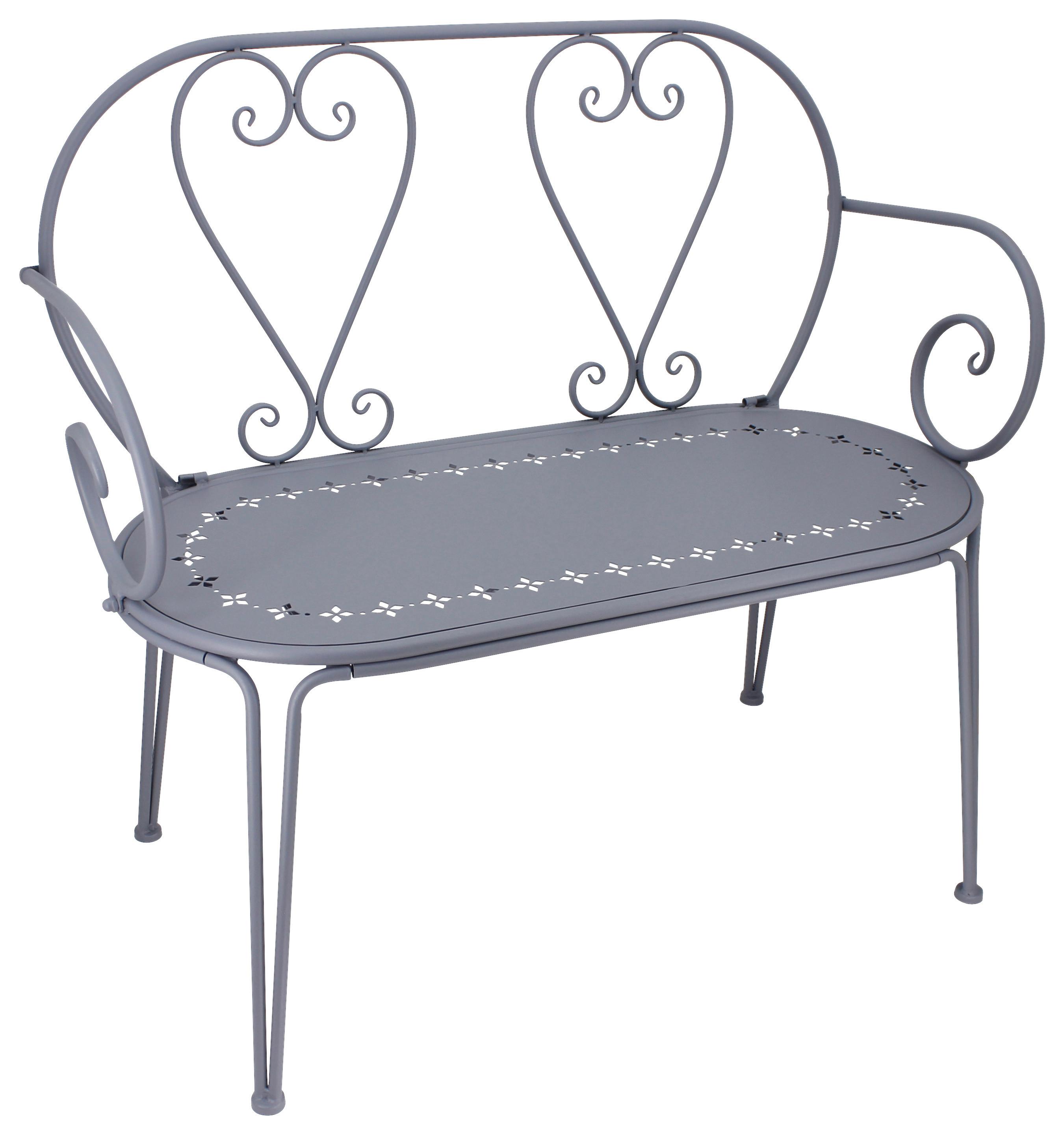 Gartenbank Metall Gartenbank Mf074 - Blaugrau, Design, Metall (102/57/87cm)