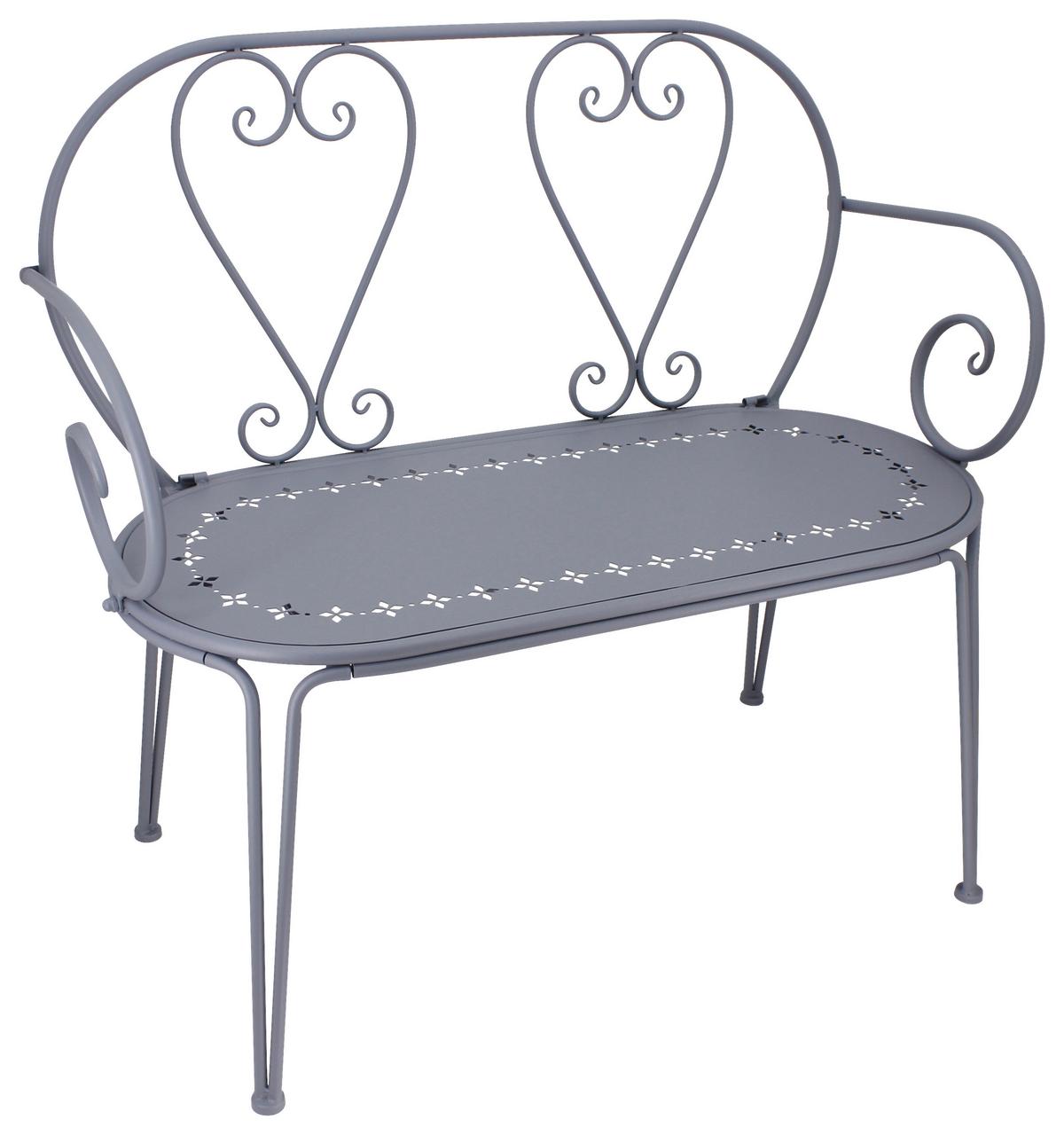 Gartenbank Metall Gartenbank Mf074 - Blaugrau, Design, Metall (102/57/87cm)