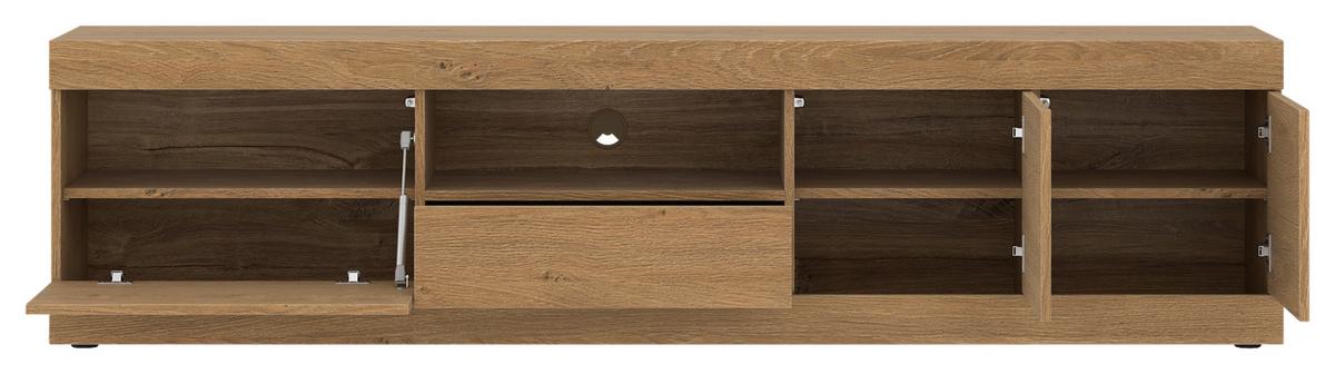 TV-Element Aretta Eichefarben B: 200 cm - Eichefarben/Schwarz, MODERN, Holzwerkstoff (200/50,6/41,8cm)