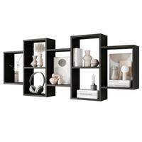 Wandregal Trio Schwarz B: 160,8cm - Schwarz, Basics, Holzwerkstoff (160,8/65/18cm)