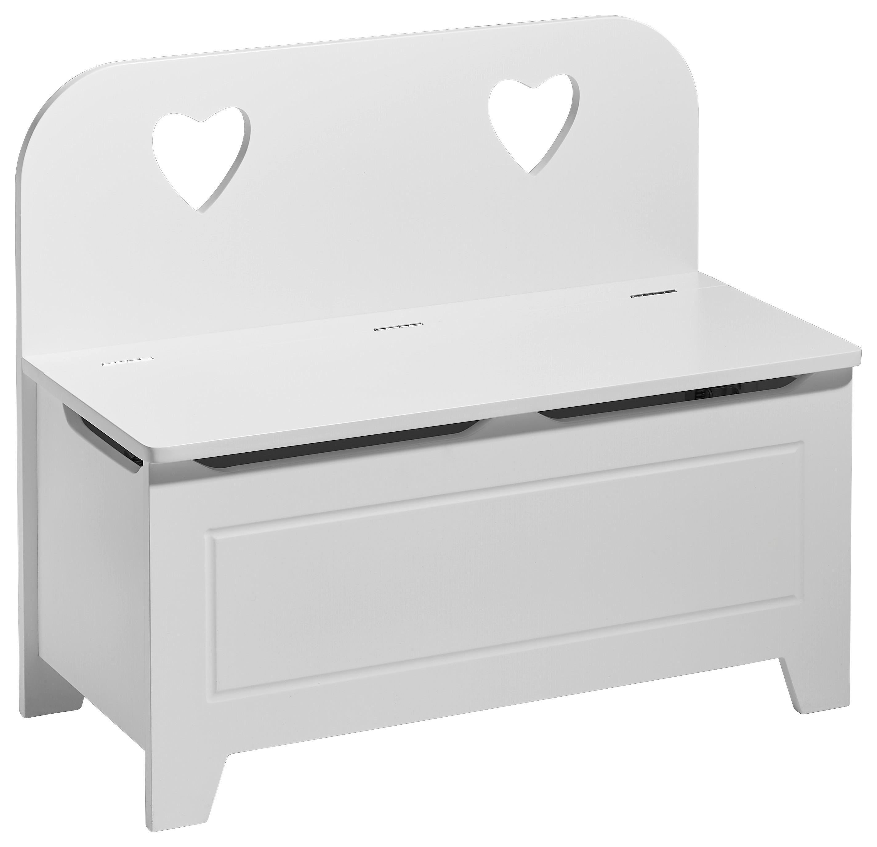 Kindersitzbank Lee Dekor Weiß mit Stauraum und Lehne - Weiß, LIFESTYLE, Holzwerkstoff (74/63/35cm) - MID.YOU
