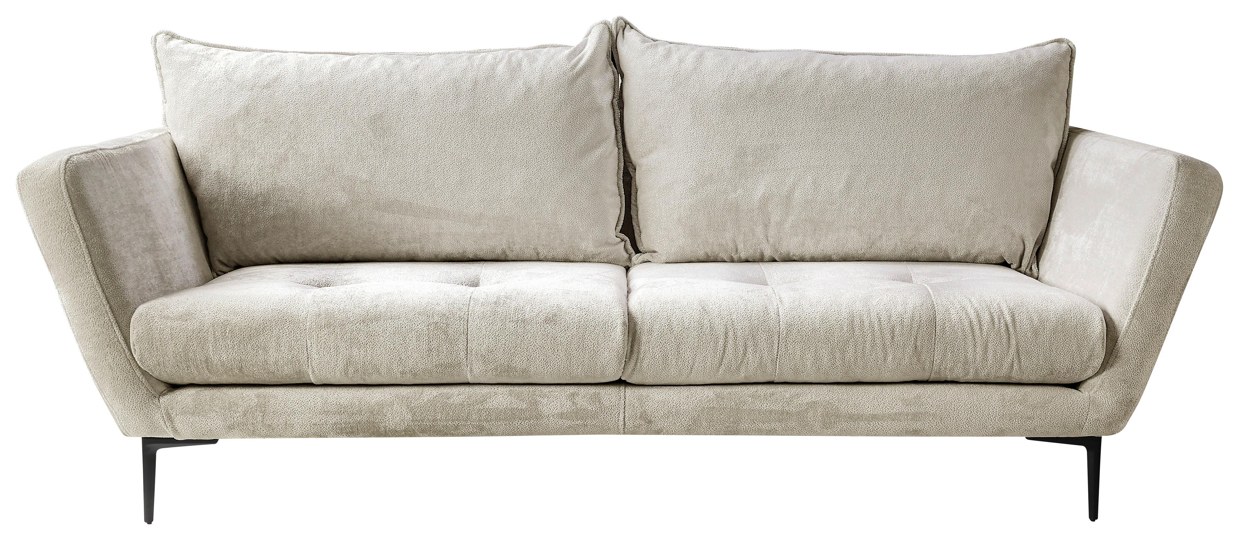 Sofa Ankona Creme/Schwarz, 225 cm - Creme/Schwarz, Design, Textil (225/86/95cm) - MID.YOU
