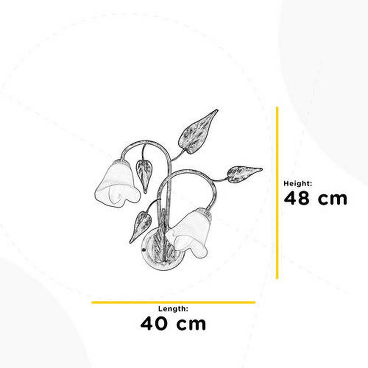 Wandleuchte 4647/Ap2 - Beige, Natur, Glas/Metall (40/40/48cm)