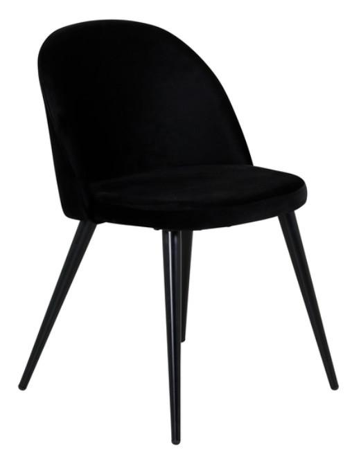 Stuhl Velvet Schwarz B: 50 cm - Schwarz, Design, Textil/Metall (50/76,5/57cm) - Livetastic