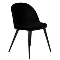 Stuhl Velvet Schwarz B: 50 cm - Schwarz, Design, Textil/Metall (50/76,5/57cm) - Livetastic
