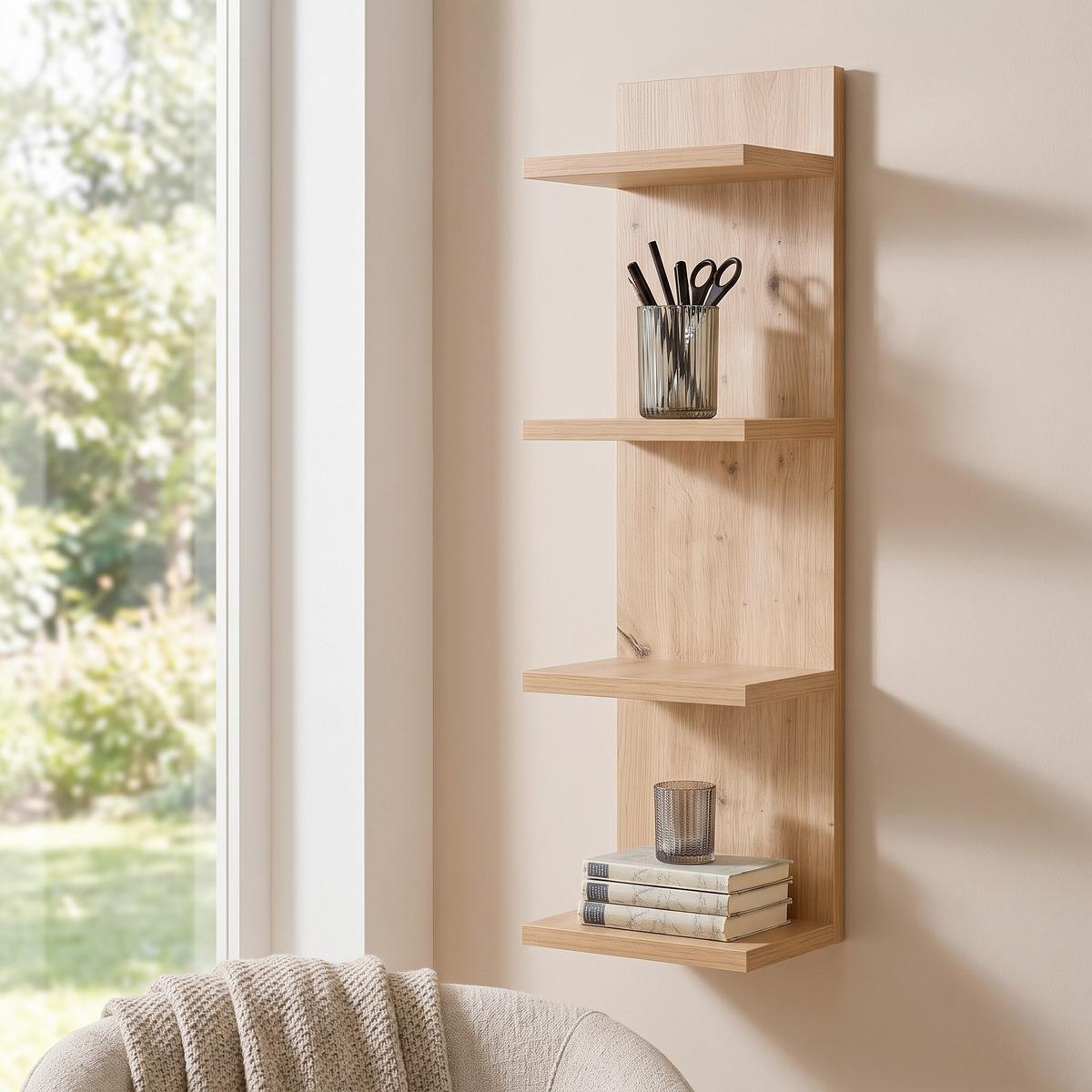 Wandregal EOLO Artisan B: 23,2 cm - Eiche Artisan, Trend, Holzwerkstoff (23,2/75/16,8cm)