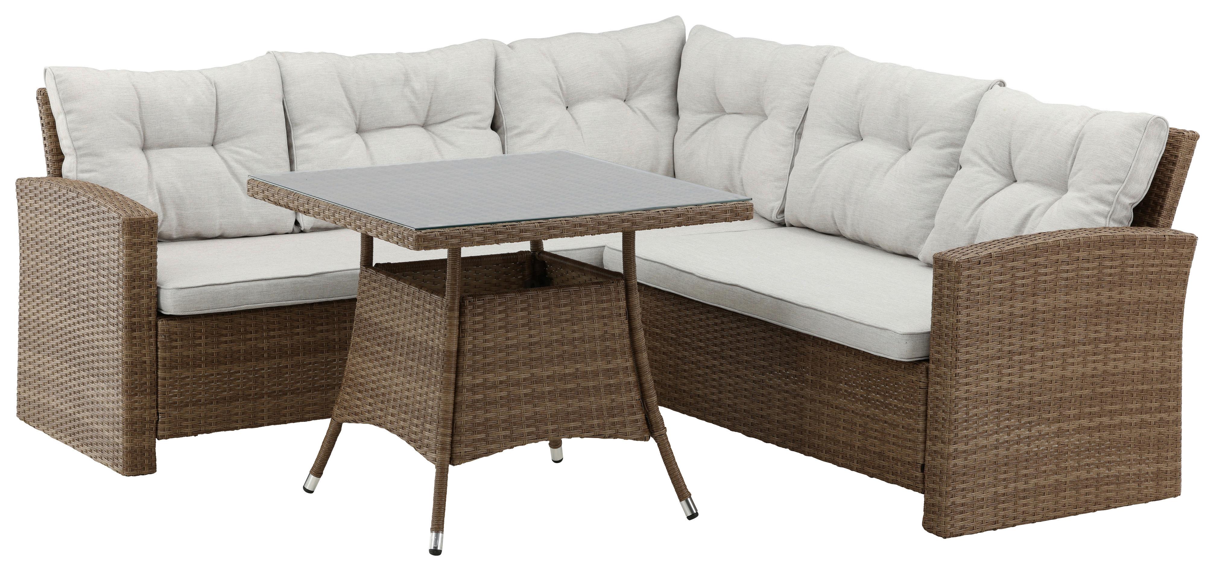 Loungegarnitur Watford - Braun, KONVENTIONELL, Holz - Gardenson