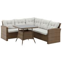 Loungegarnitur Watford - Braun, KONVENTIONELL, Holz - Gardenson